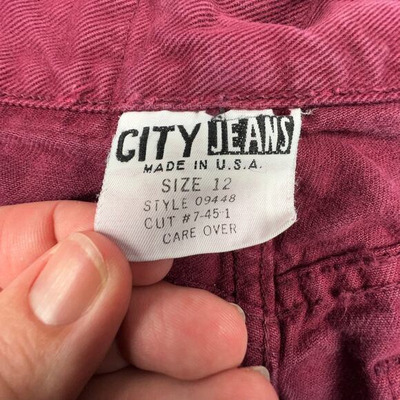City Jeans High Rise Mom Jeans | Size 12 Red Tapered | Made in USA - Picture 11 of 12